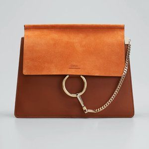 Chloe Faye Medium Leather and Suede Shoulder Bag